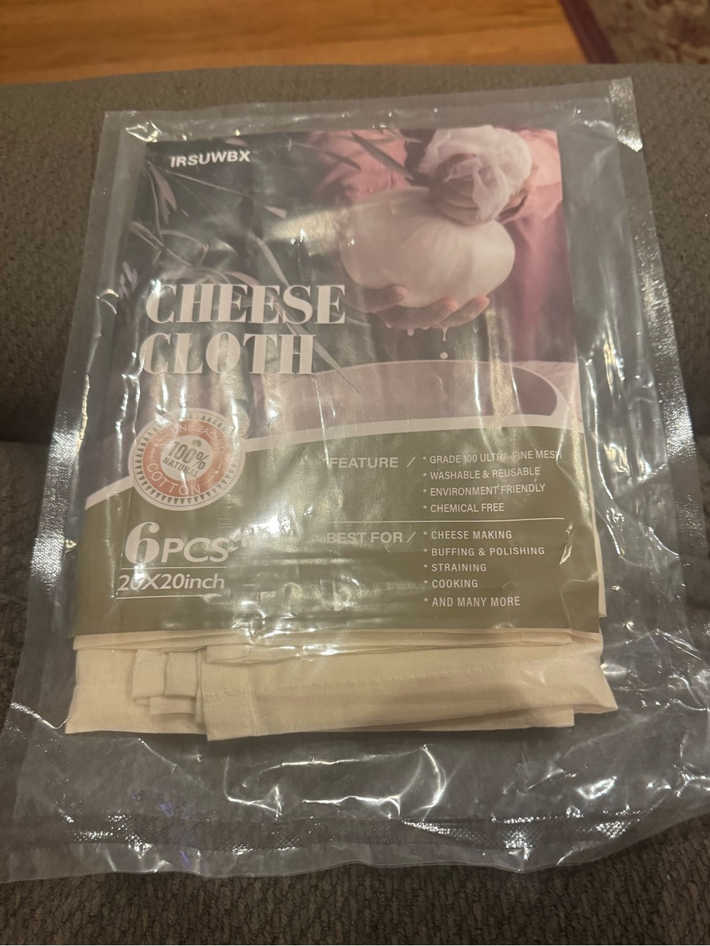 Cheese Cloth 6-Pack Cotton Straining Cloths - Cream